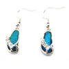 Opal smycken med cz sten; mode hänge och örhänge set mexikanska eld opal sandaler mönster