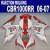 Injectie Molding Fairing Kit voor HONDA CBR1000RR 06 07 ROOD WIT CBR 1000 RR 2006 2007 Verklei Set VV22