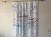 Nytt märke London tunnelbana Tube Map Pattern Dusch gardin Vattentät Förhindra mögel Halloween Fabric Gardiner för badrummet