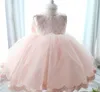 Recém-nascidos meninas tutu vestido renda laca feno rosa vestidos de princesa para baby big bowknot infantil roupas de festa 3m-6m-12m 0-1age k366 xqz