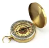 Mini Luminous Pocket Brass Watch Style Pierścień Brelok Camping Piesze wycieczki Polowanie Marszowe Nawigacja Kompasowa Kompas Outdoor Compass z pudełkiem Opakowanie