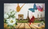 Gemälde Tapete 3D dreidimensionale europäische und amerikanische Ölgemälde Blume Schmetterling nostalgische Stadt Tooling Hintergrund Wand