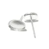 Beadsnice Earring Components 925 Silver Stud Earring Blank with Oval Bezel Settings 5x7mm Cameo Base Earring Studs Blank Settings ID 27259