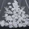 2019 Cathedral Veil voor trouwjurk Bridal Jurk 3d Flowers Soft Tule Cut Edge White Ivory Tule One Layer met kam 3 meter5803597