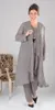 2019 New Elegant Gray Mother of the Pant Suits Long Sleeve Plus Size Suits With Jacket Customer Made Formal Dresses Custom Made Cheap