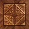 Svart valnöt trägolv Multi-Layer Engineered Wood Floor Marquetry Leaf Designad Parkett Kakel Border Bakgrund Art Deco Wall Citding Mosaic Backdrops