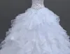 2019 Novo vestido de vestuário de organza de 2019 vestidos de noiva artesanais shinestones ruffles vestidos de noiva espartilho personalizado feito romântico sweethea214y
