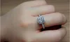 Vecalon Fashion Jewellry Design Bröllopsband Ring för Kudde Kudde Cut 3ct Diamond 925 Sterling Silver Kvinna Finger Ring Present Storlek5-12