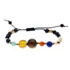 Bracelet de perles en pierre naturelle pour hommes et femmes, univers galaxie, les huit planètes du système solaire, étoile gardienne, cadeau 231c