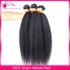 Grade 9A 100 Unprocessed Brazilian Hair Afro Kinky Straight Weave Extensions 3Pcs Lot Italian Coarse Yaki Human Hair Weft 3 Bundl8550174