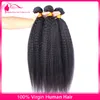 Grado 9A 100 Extensiones de tejido recto afro rizado brasileño sin procesar 3 piezas / lote Trama de cabello humano italiano grueso Yaki 3 Bundl8550174