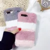 Varm kanin Fluffy Färgrik Telefonväska Villi Fur Plush Hard PC Case Back Cover Skin för iPhone 6 7 8 iPhone X