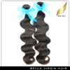Przedłużanie włosów 10-34inch Dziewicy Indian Body Wave Ludzkie Wiązki Włosów 3 sztuk / partia Natural Color Hairweaving Extension W Bulk Bellahair