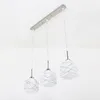 Dining Room Glass Pendant Lamp Square Cube Shade Modern Delineated Kitchen Hanging Light