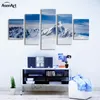 5 pannelli di neve paesaggio di montagna dipinto stampato su tela moderna decorazione della parete di casa per soggiorno pronto per essere appeso Dropshipping