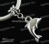CCB Lovely Dolphin Charm Big Hole Beads vender 150pcs / lot Fit pulseras europeas joyería DIY254q