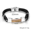 Hotsale High Quality Leather Genuine Silicone Bracelet no fade clasp New Design 3 Colour 10mm Wide Mens Stainless steel Jewelry