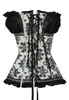 Atacado-preto vestido branco malha adornado espartilho lc5361 corselet steampunk lingerie sexy elegante feito por tecido de qualidade macia
