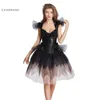 Women's Gothic Retro Steampunk Corset Dress Sexy Dancing Overbust Corset and Skirt Set Wedding Party Boned Bustier