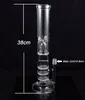 QB-003 glass water pipe with 3 honeycomb disk and splash guard