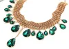 Crystal necklaces pendants Trendy fashion bubble bib choker chunky statement necklace women jewelry 5 color 12pcs
