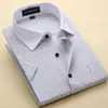 Vente en gros- Nouvelle Arrivée Marque Hommes Chemises À Rayures Casual Social Business Chemise Formelle Haute Qualité Chemise À Manches Courtes Pour Hommes