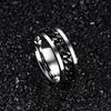 316L roestvrij staal IP Black Plated High Polished Mens Fashion Rings Silver / Black 8mm Maat 6-15