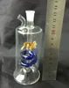 wholesale free shipping new Colored fish glass plate wire Hookah / glass bong, high 13.5cm, gift accessories (pot, walk the plank,