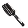 Boar Bristle Hair Brush Nylon Detangling Pins and 100% Natural Boar Bristles for Hair Oil Distribution. Curved for Vented For Faster Drying