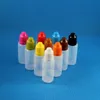 15ml 100pcs/lot高品質のLDPEプラスチックドロッパーボトル付きセーフキャップを備えたチップ安全な蒸気絞りめずいボトルショートニップル