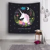 tecknad unicorn barn filt hängande tapestry kawaii tenture väggmålning tryckt bild väggkonst dekoration matta textil