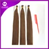 Medium Brown Färg Jag Tips Keratin Hårförlängning Pre Bonded Fushion Hair 1,0 g Rak brasilianskt Human Hair 50g 100g 150g 200g