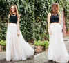 Black and Ivory Two Piece Prom Dresses Cap Sleeve Cap Sleeve Wome Dress A Line satin Formal Evening Gowns2016 Design