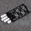 Black White Fingerless Design Lady Goth Wedding Party Sexy short Lace Gloves Summer Sunscreen Mittens319p