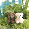 Mini cartoon ursos animais artesanato presentes miniaturas musgo terrarium resina artesanato figuras diy jardim decoração 4 cores