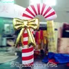 Lighting Christmas Inflatable Candy Cane Balloon 3m Giant Multicolor Air Blown LED Candy Column med band för kampanjevenemang