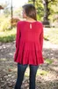 2016 Spring Fashion New Women Blouses Tops Europe Selling Pleated Chiffon Women Long Sleeve Shirts Red Loose Blouses Winter for Women