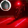 Retail 5 LED + 2 Laser Cycling Safety Bicycle Rear Lamp waterproof Bike Laser Tail Light Headlight Warning Lamp Flashing Caution 2 Colors