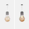 Snygg stor glödlampa matsal hängslampa Ny modern aluminiumtråd inuti glasboll barräknare pendelljus armaturrestaurang lampor