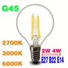 2W 4W 6 W 8W LED Bulbo de Filamento Luz Dimmable G45 C35 A60 Vidro Clear E27 B22 E14 Lâmpada Levada de 360 ​​graus para Interior