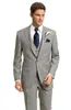 Costume 5 pièces Slim Fit gris clair, Tuxedos de marié à revers latéral, costume de mariage pour hommes sur mesure (veste + pantalon + cravate + gilet)