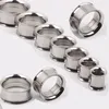 F15 Mix 5-20mm 144pcs Stainless Steel silver Ear Tunnel Body Jewelry double Flare Flesh Tunnel internally threaded