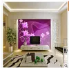 Customize size High Quickly HD mural 3d wallpaper wall paper dream purple flower papel de parede wholesale price Free shipping!!