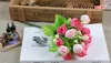 Vårfärg 15 Mini Rose Artificial Flowers 7 Färger Selection Rosebuds Star Party Decoration Wreaths Silk Bud Factory Direct Er02