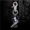 Rétro Design en cuir véritable porte-clés en alliage pistolet pendentif porte-clés de luxe hommes cadeaux mode voiture porte-clés