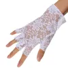 Black White Fingerless Design Lady Goth Wedding Party Sexy short Lace Gloves Summer Sunscreen Mittens319p