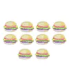 10 stks Hamburger Patches voor Kleding Tassen Iron On Transfer Applique Snack Patch voor kledingstuk DIY naaien op borduurbadge