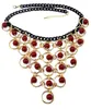 بوهيميان أزرق/أحمر/ملون من الخرزات متعددة الطبقات بيان قلادات قلادة قلادة المجوهرات الأزياء للمرأة