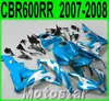 Injektionsgjutning Populära Bodykits för Honda CBR600RR 07 08 Fairings CBR 600RR F5 2007 2008 Blue Black Silver Plastic Fairing KQ93