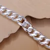 Gåva 925 Silver 10mm kvartett Buckle Sidways Armband - Man DFMCH037 Ny Fashion Sterling Silver Plated Chain Link3055